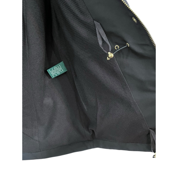 Lauren Ralph Lauren Women's Size Small Black Jacket Raincoat Gold Hardware Lined - Picture 6 of 8